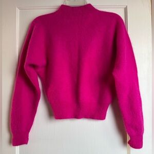 Hot pink angora and wool sweater